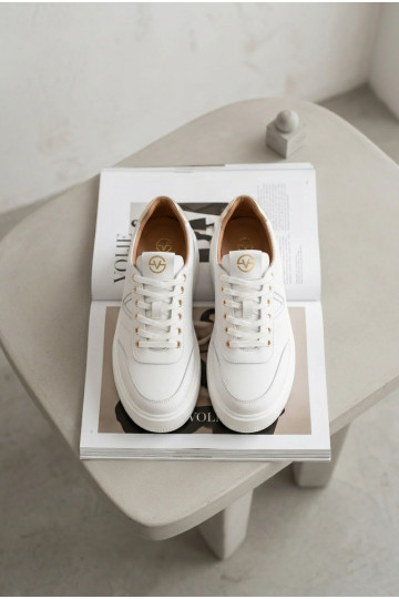 Leder Damen Sportschuhe mit Plateau Vinceza 39976 weiß 2