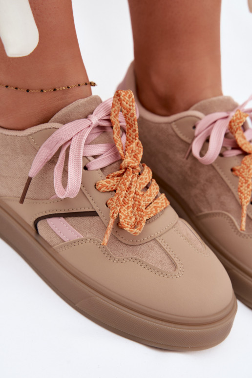 Sneakers Stilvollllschuhe FemininPodZuójnymi SznuróZukami braune Farbe Relisa