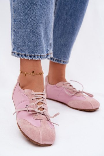 aus INildleder Sneakers Stilvollllschuhe Niedrige Damen Big Star TT274600 pinke Farbe 2