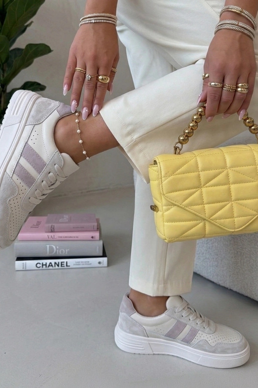 Beige Sportschuhe aus Naturleder Cambell