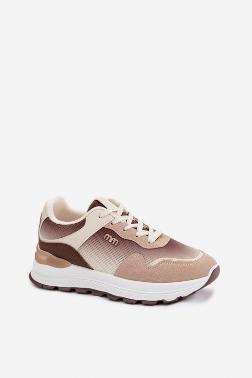 Sneakers Stilvollllschuhe Feminin mit einer Plattform braune Farbe Lelmira