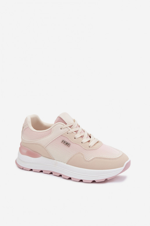 Sneakers Stilvollllschuhe Feminin mit einer Plattform Beige Lelmira