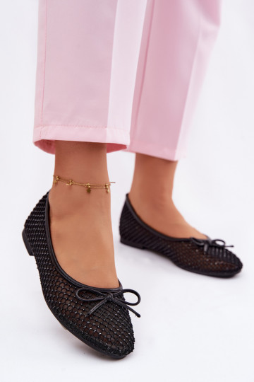Netz-Ballerinas mit Dekoration Vinceza 62270 in Schwarz 2