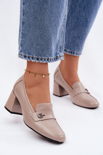 Haut Schuhe Feminin mit Absätzen Vinceza 18119 Beige