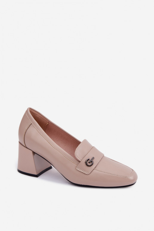Haut Schuhe Feminin mit Absätzen Vinceza 18119 Beige