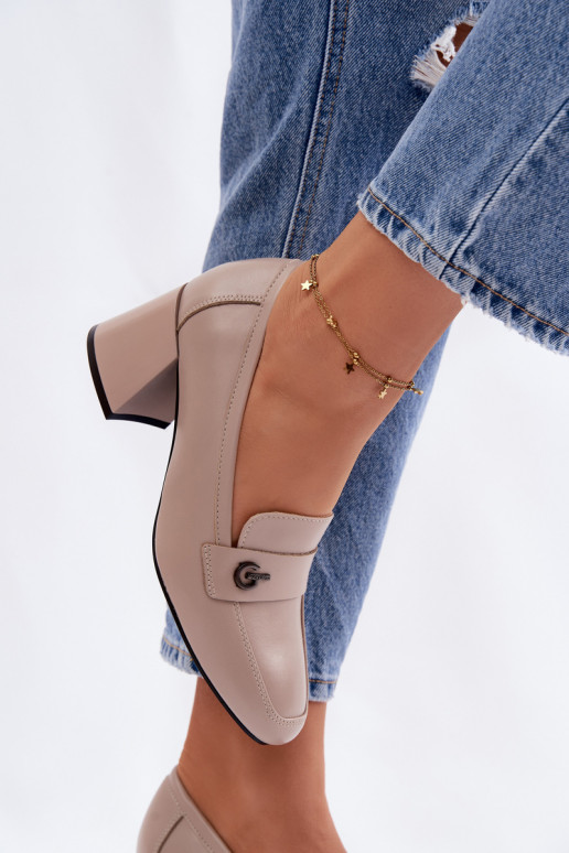 Haut Schuhe Feminin mit Absätzen Vinceza 18119 Beige