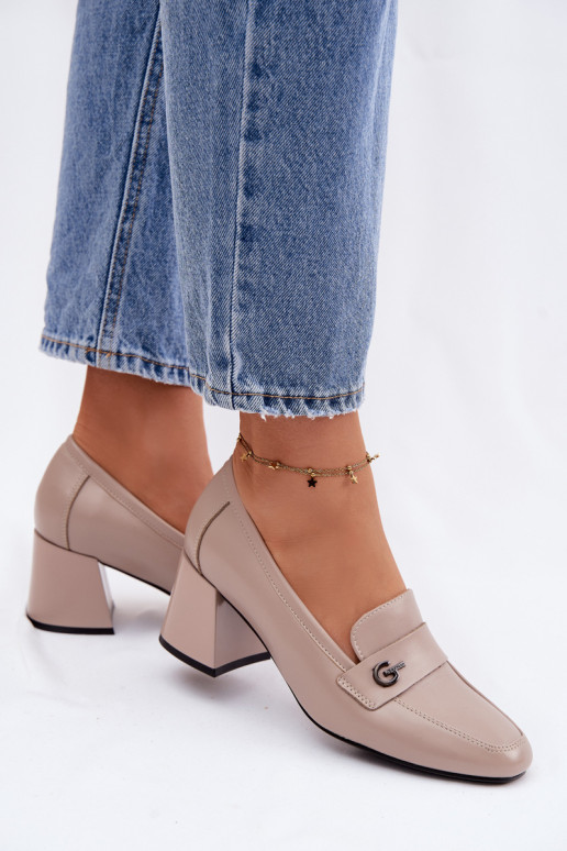 Haut Schuhe Feminin mit Absätzen Vinceza 18119 Beige