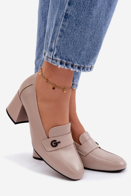 Haut Schuhe Feminin mit Absätzen Vinceza 18119 Beige