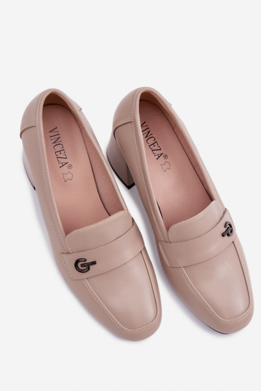 Haut Schuhe Feminin mit Absätzen Vinceza 18119 Beige