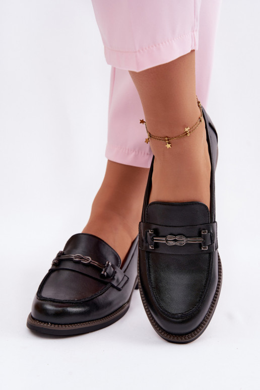 Mokassins für Damen Haut Vinceza 18132 schZuarze Farbe