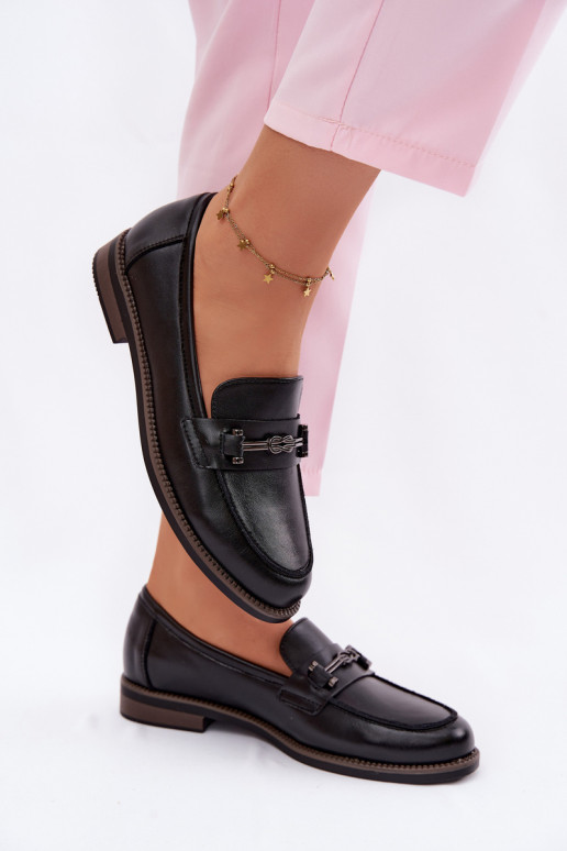 Mokassins für Damen Haut Vinceza 18132 schZuarze Farbe