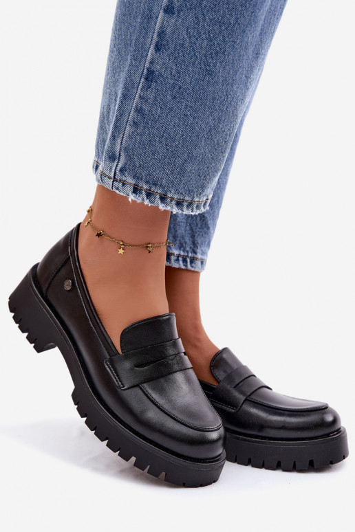 Haut Mokassins für Damen Vinceza 18125 schZuarze Farbe