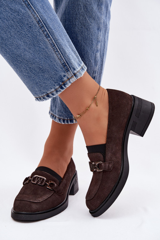 Schuhe Mokassins für DamenErmöglichtturalnego aus INildlederu Auf niedrigem Absatz Vinceza 18127 CzekoladoZue