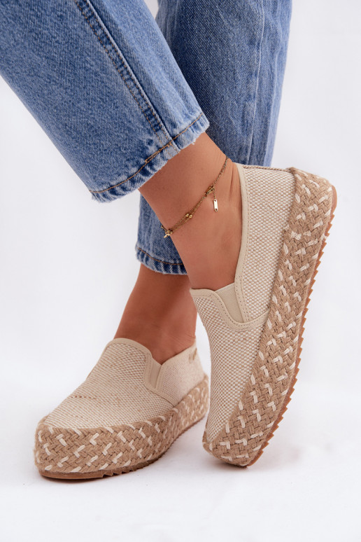 Espadrilles mit einer Plattform Mit Zopf Lee Cooper LCIN-26-31-4332 Beige