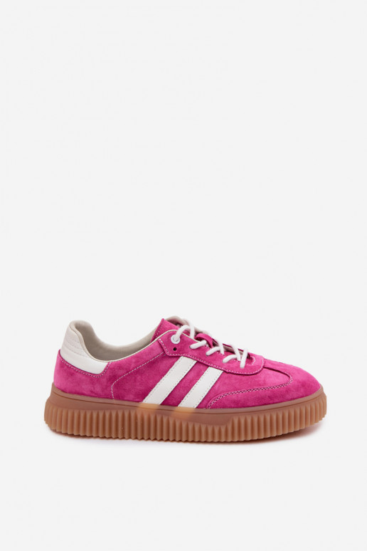 aus INildleder Sneakers Stilvollllschuhe Feminin mit einer Plattform pinke Farbe Es mussrisae