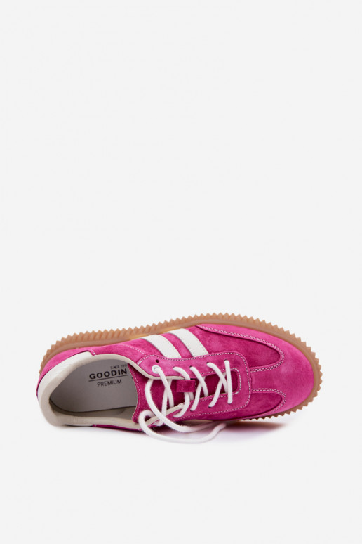 aus INildleder Sneakers Stilvollllschuhe Feminin mit einer Plattform pinke Farbe Es mussrisae