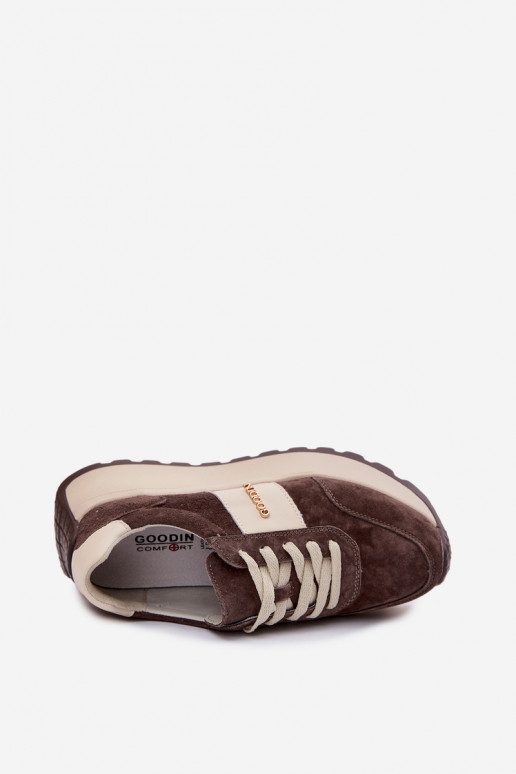 Sneakers Stilvollllschuhe Feminin mit einer PlattformErmöglichtturalnego aus INildlederu CzekoladoZue Rosinae