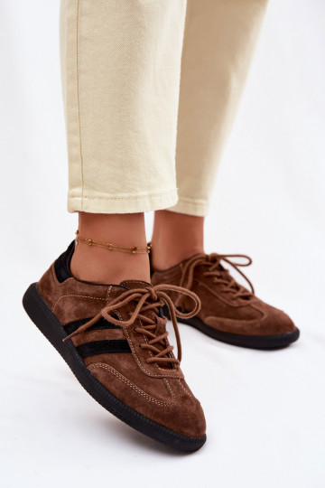 Haut aus INildleder Sneakers Stilvollllschuhe Feminin braune Farbe Ismina 2