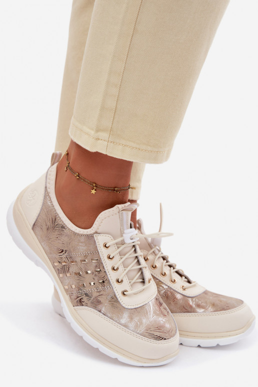 Gemustert Haut Schuhe Feminin D&A GR61-5990 Beige