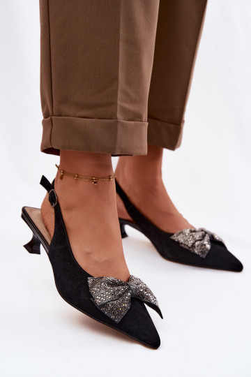 Haut INildledersandalen mit Bändern mit Absätzen D&A CR61-3130 schZuarze Farbe 2