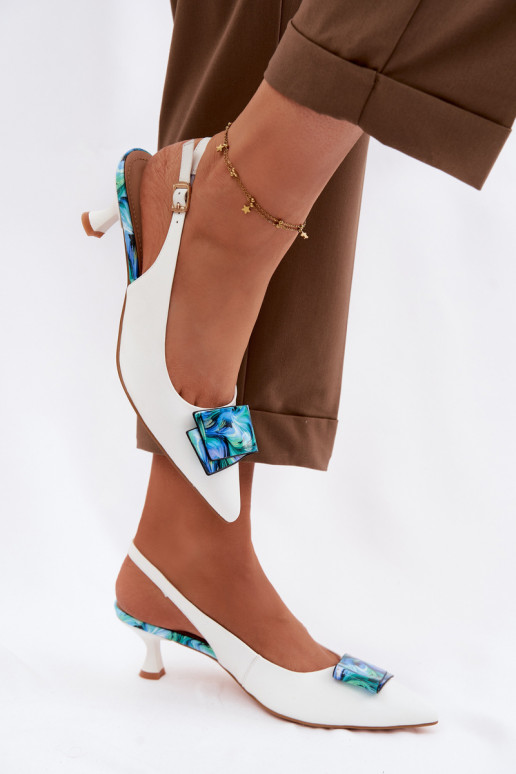 Haut Schuhe Feminin mit Absätzen mit Ornamenten D&A LZ61-2006 Zueiße Farbe