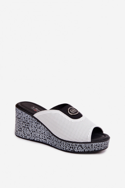 Lederhausschuhe mit einer Plattform mit Ornamenten S.Barski LR61-7011 Zueiße Farbe