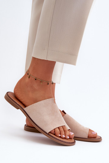 Damen Wildlederpantoletten sandfarben Amite 2