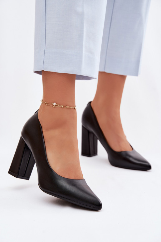 Schuhe mit Absätzen aus Öko-Leder Sergio Leone PB216 schZuarze Farbe