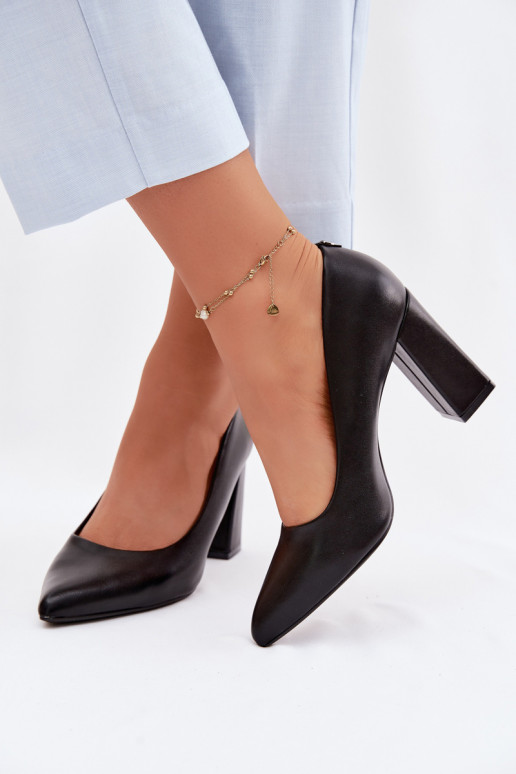 Schuhe mit Absätzen aus Öko-Leder Sergio Leone PB216 schZuarze Farbe