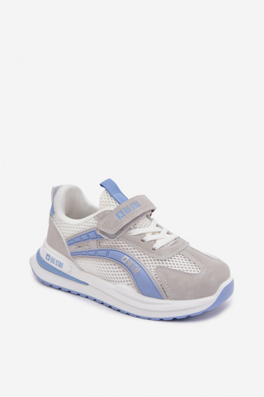 Schuhe Kinder-Sneaker Big Star TT374153 HI-POLY SYSTEM INeiß-blaue Farbe