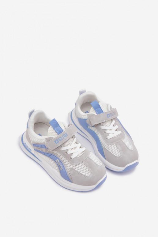 Schuhe Kinder-Sneaker Big Star TT374153 HI-POLY SYSTEM INeiß-blaue Farbe