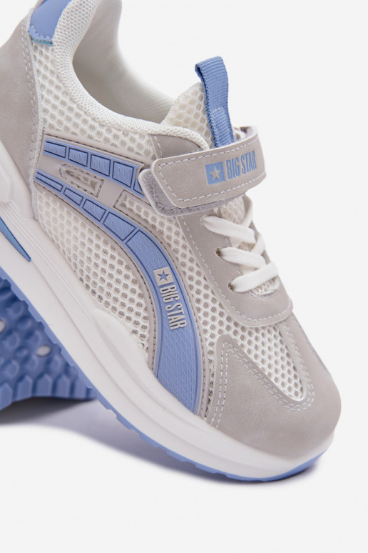 Schuhe Kinder-Sneaker Big Star TT374153 HI-POLY SYSTEM INeiß-blaue Farbe