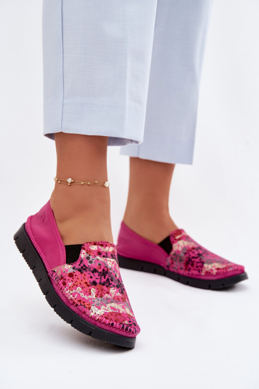 Lederstiefel für Damen Es mussciejka 03512-73 pinke Farbe