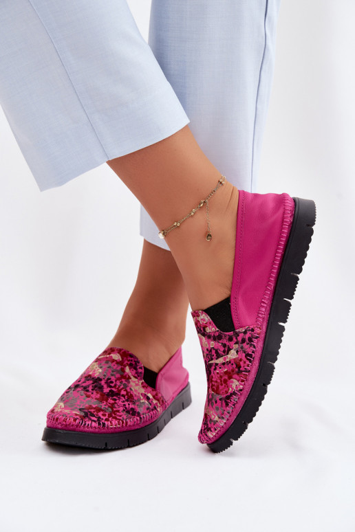 Lederstiefel für Damen Es mussciejka 03512-73 pinke Farbe