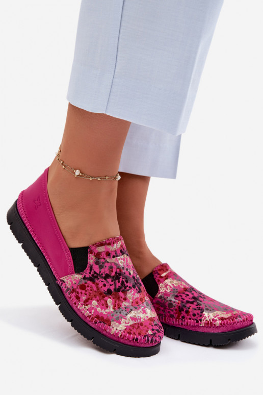 Lederstiefel für Damen Es mussciejka 03512-73 pinke Farbe