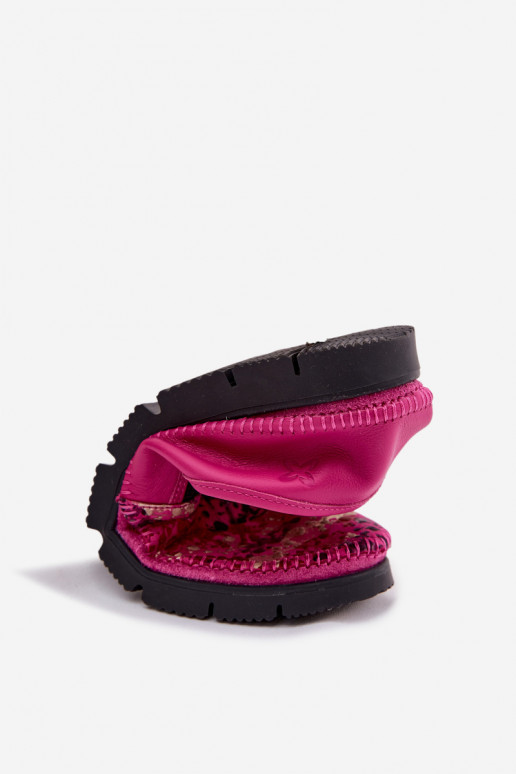 Lederstiefel für Damen Es mussciejka 03512-73 pinke Farbe