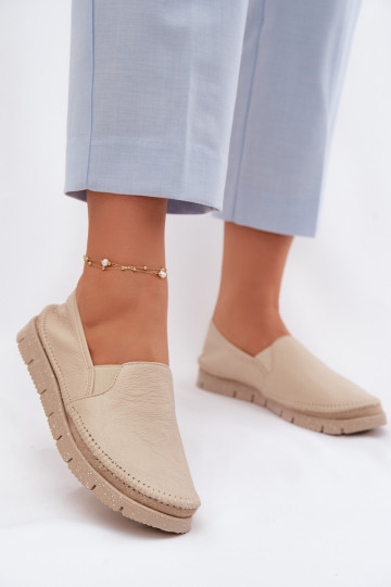 Lederstiefel für Damen Es mussciejka 03512-04 Beige 2