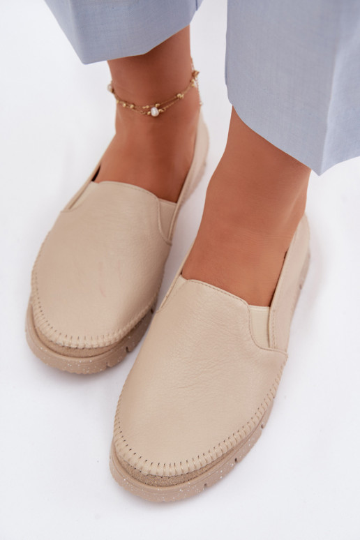 Lederstiefel für Damen Es mussciejka 03512-04 Beige