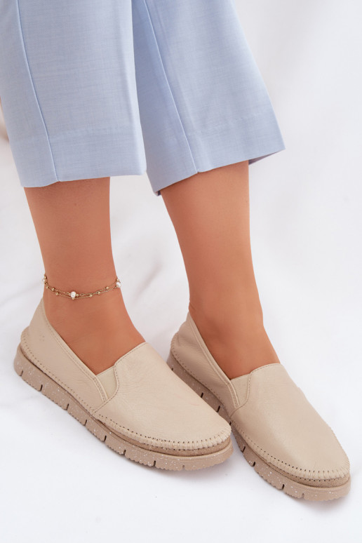 Lederstiefel für Damen Es mussciejka 03512-04 Beige