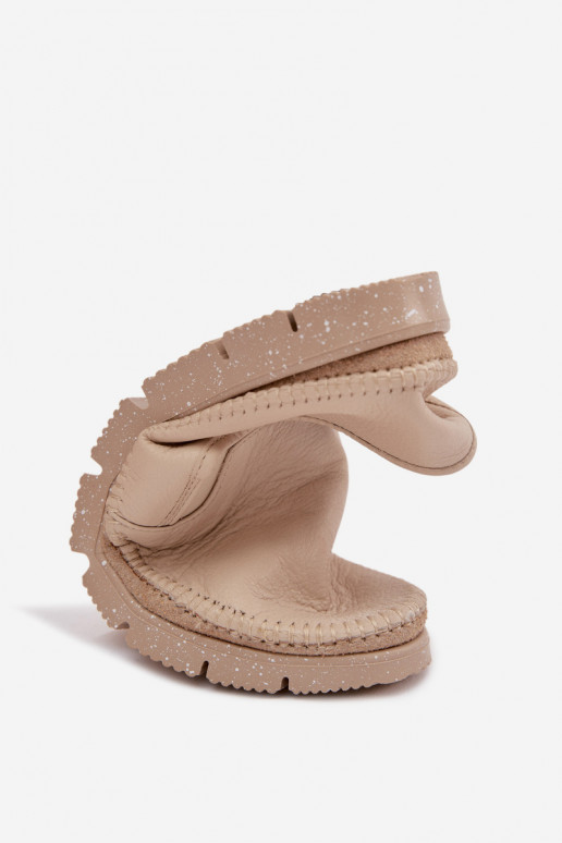 Lederstiefel für Damen Es mussciejka 03512-04 Beige