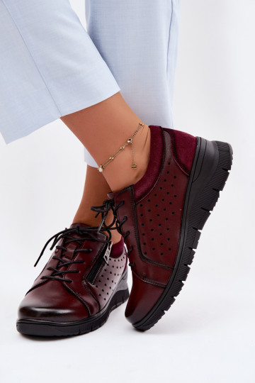 Haut Schuhe Feminin mit einer Plattform Vinceza 39977 Burgund 2