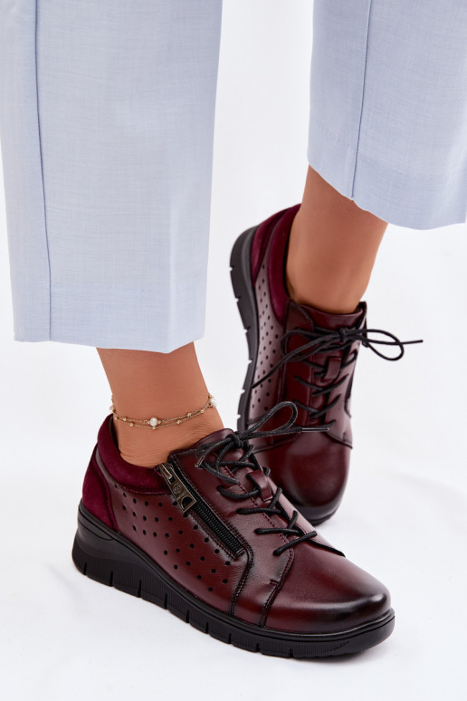 Haut Schuhe Feminin mit einer Plattform Vinceza 39977 Burgund