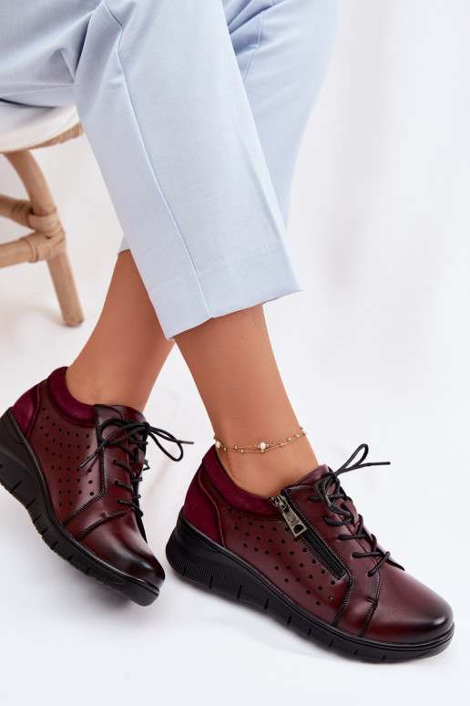 Haut Schuhe Feminin mit einer Plattform Vinceza 39977 Burgund