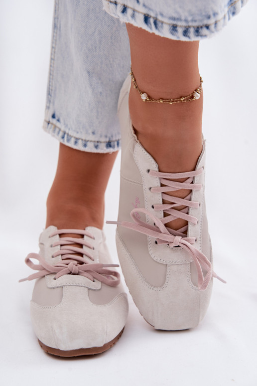 aus INildleder Sneakers Stilvollllschuhe Niedrige Damen Big Star TT274599 Beige