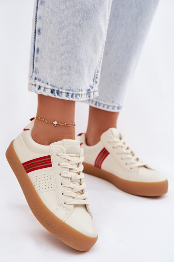 Big Star TT274307 elfenbeinfarbene Damen-Sneaker aus Kunstleder