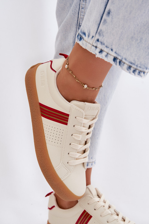 Eko Haut Sneakers Stilvollllschuhe Feminin Big Star TT274307 elfenbeinfarbe