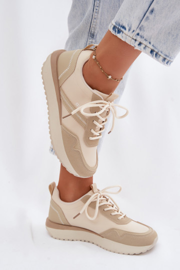 Big Star TT274278 sandfarbene Damen-Sneaker mit Plateau