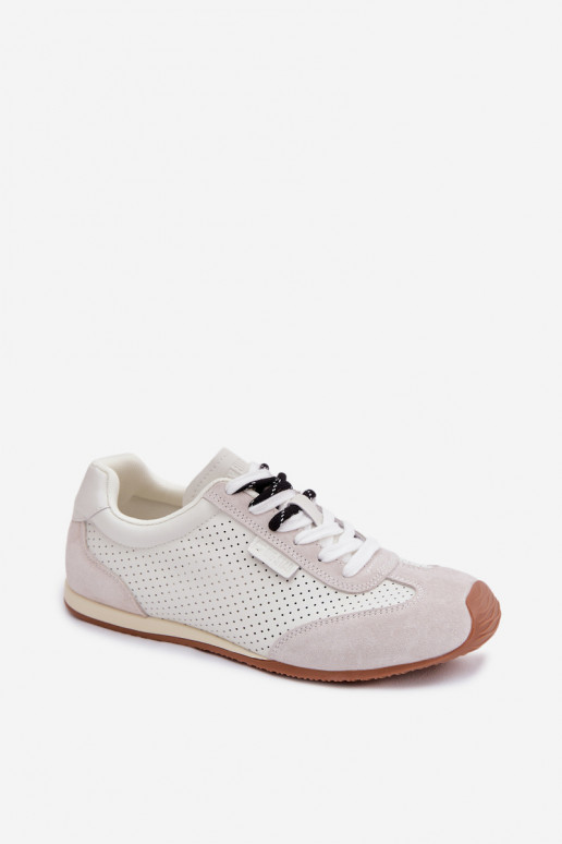Haut aus INildleder Sneakers Stilvollllschuhe Feminin Big Star TT274555 Zueiße Farbe