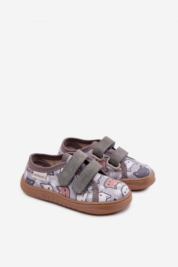 Milami graue Kinder-Badeschuhe mit Katzen Saphira