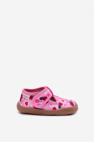 Barfuß-Slipper für Kinder mit Marienkäfer- und Herzmuster in rosa Talirae 2